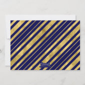 Blue and Faux Gold Geometric Photo Afstudeerder Pa Kaart (Achterkant)