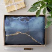 Blue and Faux Gold Glitter Marble Agate Tissuepapier (Geschenk)