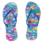 Blue and Fuchsia Abstract Teenslippers (Voetbed)