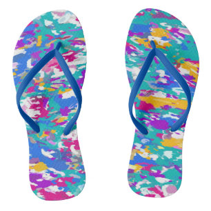 Blue and Fuchsia Abstract Teenslippers