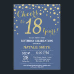 Blue and Gold 18th Birthday Diamond Kaart<br><div class="desc">18e verjaardag Uitnodiging met een blauwe en goudglitter Diamond achtergrond. Gold Confetti. Volwassen verjaardag. Mannelijke Mannen of vrouwen: Birthday. Voor verdere aanpassing,  te klikken gelieve de knoop "van de Aanpassing het"en ons ontwerphulpmiddel te gebruiken om deze sjabloon te wijzigen.</div>