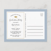 Blue and Gold 3 Photo Graduparty Invitation Aankondigingskaart (Achterkant)