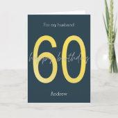 Blue and Gold 60th Birthday Card Kaart (Voorkant)