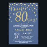 Blue and Gold 80th Birthday Diamond Kaart<br><div class="desc">80e verjaardag Uitnodiging met een blauwe en goudglitter Diamond achtergrond. Gold Confetti. Volwassen verjaardag. Mannelijke Mannen of vrouwen: Birthday. Voor verdere aanpassing,  te klikken gelieve de knoop "van de Aanpassing het"en ons ontwerphulpmiddel te gebruiken om deze sjabloon te wijzigen.</div>