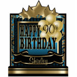 Blue and Gold Abstract Happy 00th Birthday Staand Fotobeeldje<br><div class="desc">Table Topper Cutout. ⭐This Product is 100% Customizable. *****Click on CUSTOMIZE BUTTON to add, delete, move, resize, changed around, rotate, etc... any of the graphics or text. 99% of my designs in my store are done in layers. This makes it easy for you to resize and move the graphics and...</div>