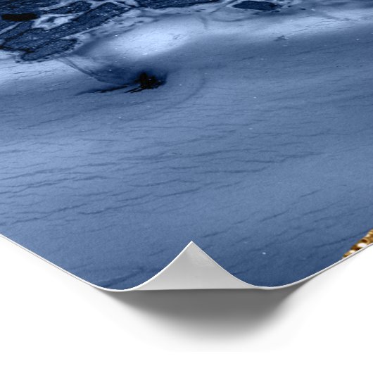 Blue and Gold Agate Border Bar Mitzvah Welcome Pos Poster (Hoek)