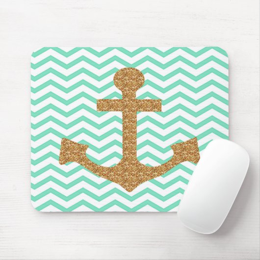 Blue and Gold Anchor Mousepad Muismat (Met muis)
