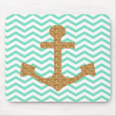 Blue and Gold Anchor Mousepad Muismat (Voorkant)