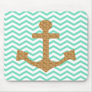 Blue and Gold Anchor Mousepad Muismat