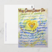 Blue and Gold Angel Heart Cancer Text Briefkaart (Voorkant / Achterkant)