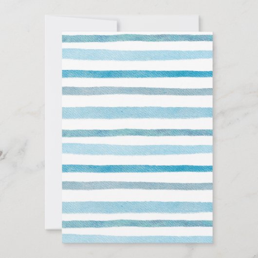 Blue and Gold Balloon Teddy Bear Birthday Party  Kaart (Achterkant)