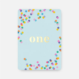Blue and Gold Boy Fist Birthday Confetti Folie Uitnodiging