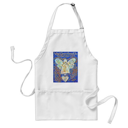 Blue and Gold Cancer Angel Apron Standaard Schort (Voorkant)