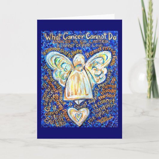 Blue and Gold Cancer Angel Card Kaart (Voorkant)