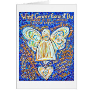 Blue and Gold Cancer Angel-kaart