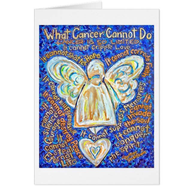 Blue and Gold Cancer Angel-kaart (Voorkant)