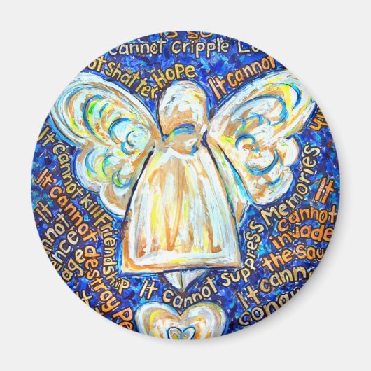 Blue and Gold Cancer Angel Magnet (Voorkant)