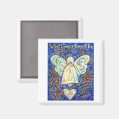 Blue and Gold Cancer Angel Magnet (Voorkant / Achterkant)