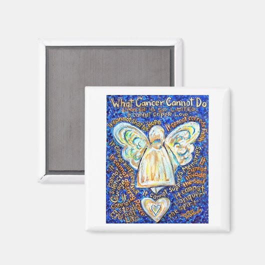 Blue and Gold Cancer Angel Magnet (Voorkant / Achterkant)