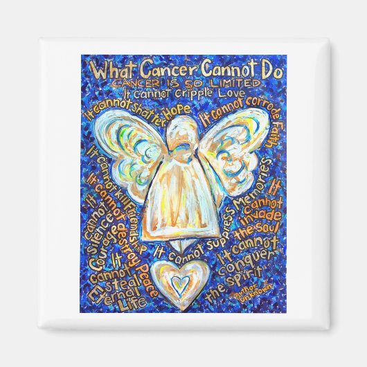 Blue and Gold Cancer Angel Magnet (Voorkant)