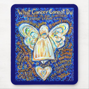 Blue and Gold Cancer Angel Mousepad Muismat