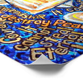 Blue and Gold Cancer Angel Poster (Hoek)