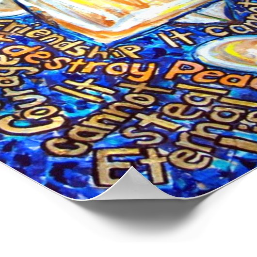 Blue and Gold Cancer Angel Poster (Hoek)