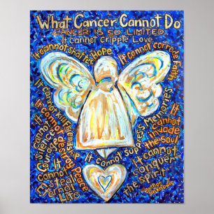 Blue and Gold Cancer Angel Poster