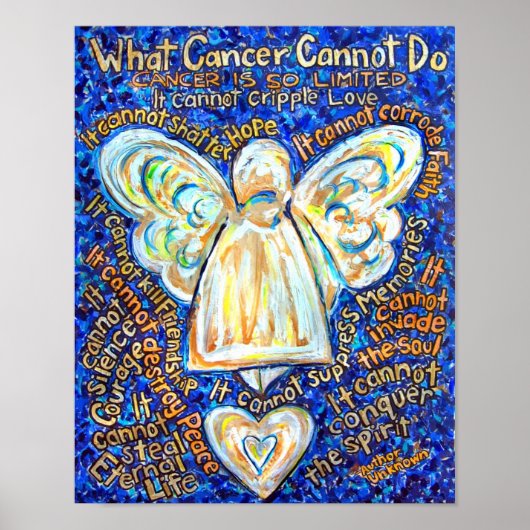 Blue and Gold Cancer Angel Poster (Voorkant)