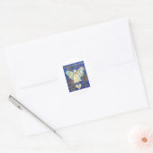 Blue and Gold Cancer Angel Round Sticker (Envelop)