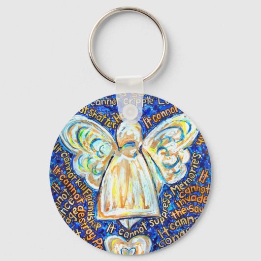 Blue and Gold Cancer Angel Sleutelhanger (Voorkant)