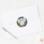 Blue and Gold Cancer Angel-stickers Ronde Sticker (Envelop)
