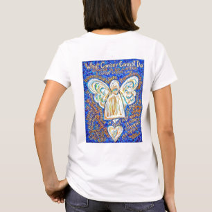 Blue and Gold Cancer Angel T-shirt (afdrukken op a