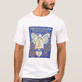 Blue and Gold Cancer Angel T-shirt (Rug is leeg)