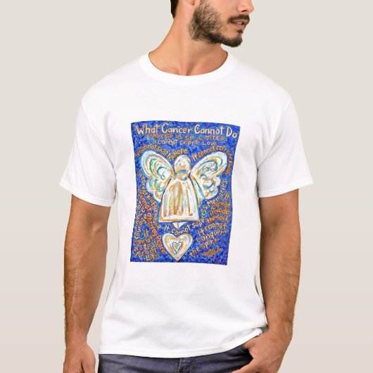 Blue and Gold Cancer Angel T-shirt (Rug is leeg) (Voorkant)