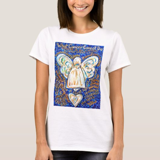 Blue and Gold Cancer Angel T-shirts (Voorkant)