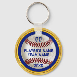 Blue and Gold Cheap - Aangepaste Baseball-cadeaus Sleutelhanger