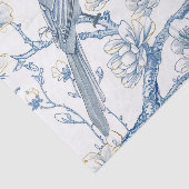 Blue and Gold Chinoiserie French-Toile Bird Tissuepapier (Detail)
