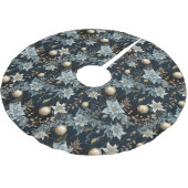 Blue and Gold Christmas Ornaments Poinsettias Kerstboom Rok (Gekanteld)