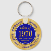 Blue and Gold Class of 1970 Personalized Reunion Sleutelhanger (Voorkant)