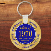 Blue and Gold Class of 1970 Personalized Reunion Sleutelhanger (Achterkant)