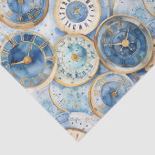 Blue and Gold Clock Pattern Tissuepapier (Detail)