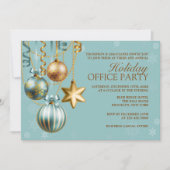 Blue and Gold Corporate Vakantie Party uitnodiging (Voorkant)