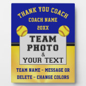 Blue and Gold, Custom Photo, Softball Coach Gifts, Fotoplaat (Voorkant)