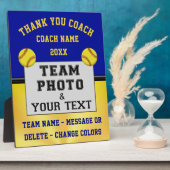 Blue and Gold, Custom Photo, Softball Coach Gifts, Fotoplaat (Zijkant)