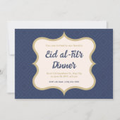 Blue and Gold Diamond Patterned Eid al-Fitr Kaart (Voorkant)