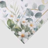  Blue and Gold Elegant Floral Rustic Watercolor Tissuepapier (Detail)