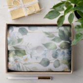  Blue and Gold Elegant Floral Rustic Watercolor Tissuepapier (Geschenk)