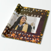 blue and gold elegant invitation cadeaupapier (Uitgerold)