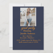 blue and gold elegant invitation kaart (Achterkant)